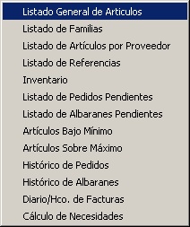 Listados Almacen